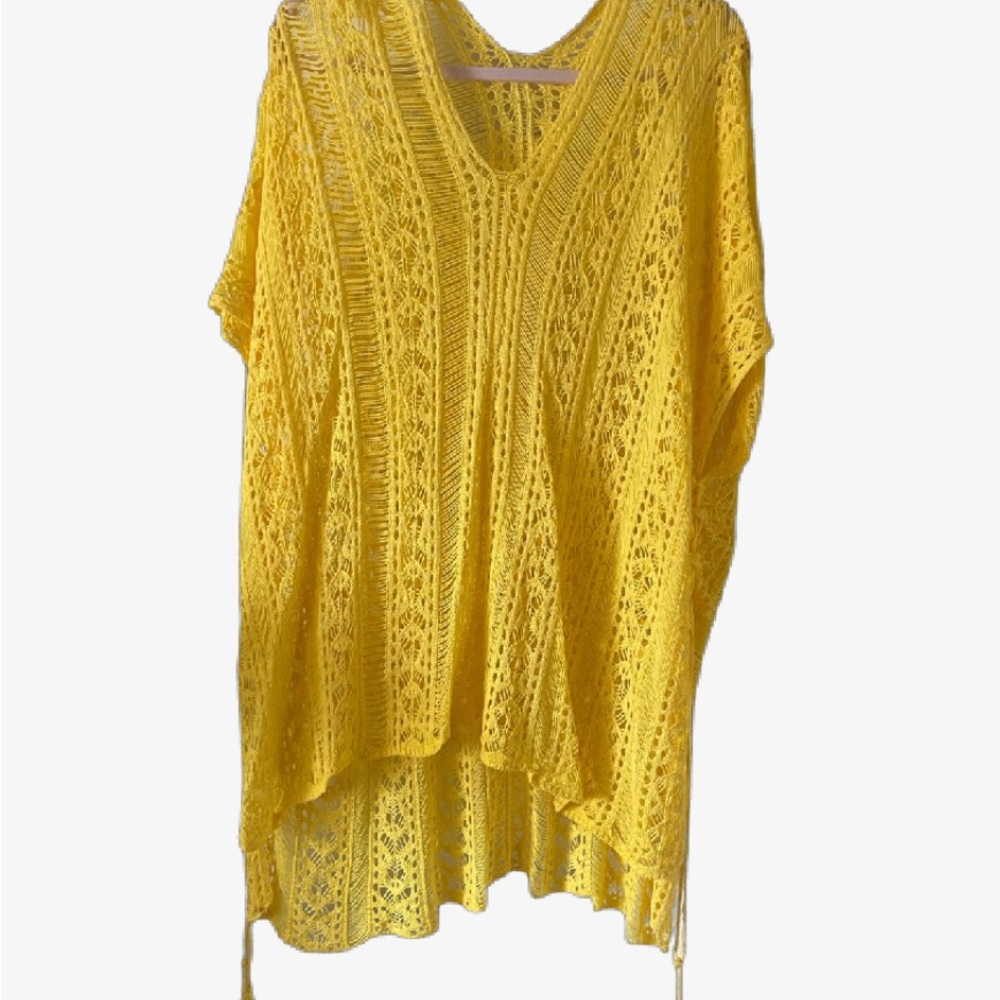 Yellow Crochet Poncho